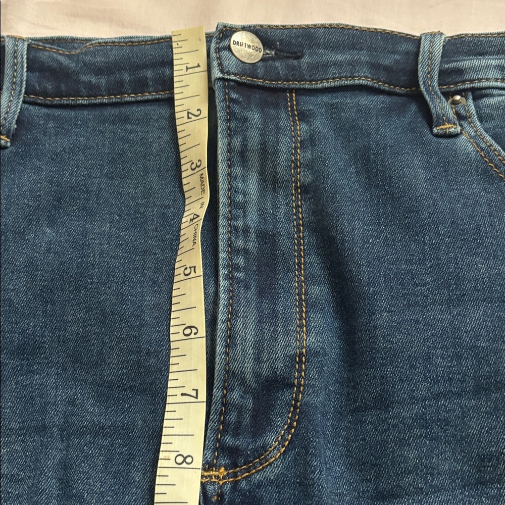 Driftwood floral embroidered front slit size 16 midi stretch denim jean skirt - Picture 7 of 9